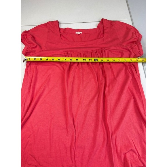 J Crew Coral Square Neck Short Sleeve Blouse Top Basic Casual Everyday M - Picture 5 of 9